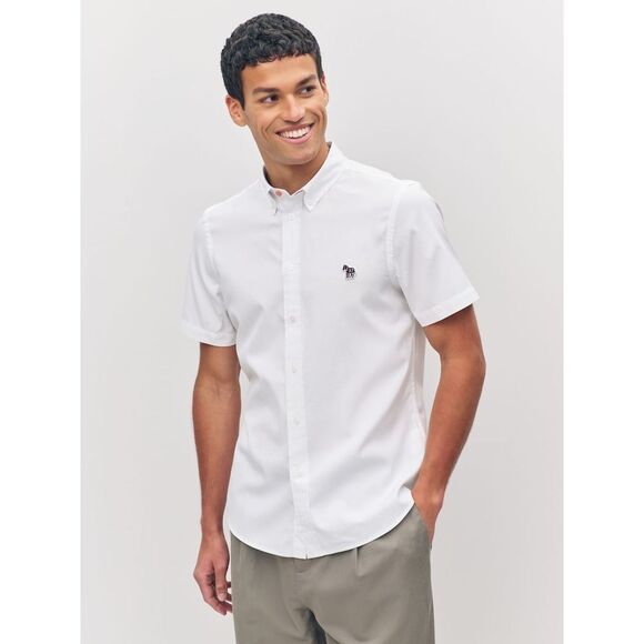 Paul Smith Tailored Fit Men’s Button Down Short Sleeve White Shirt size Medium - Picture 1 of 11
